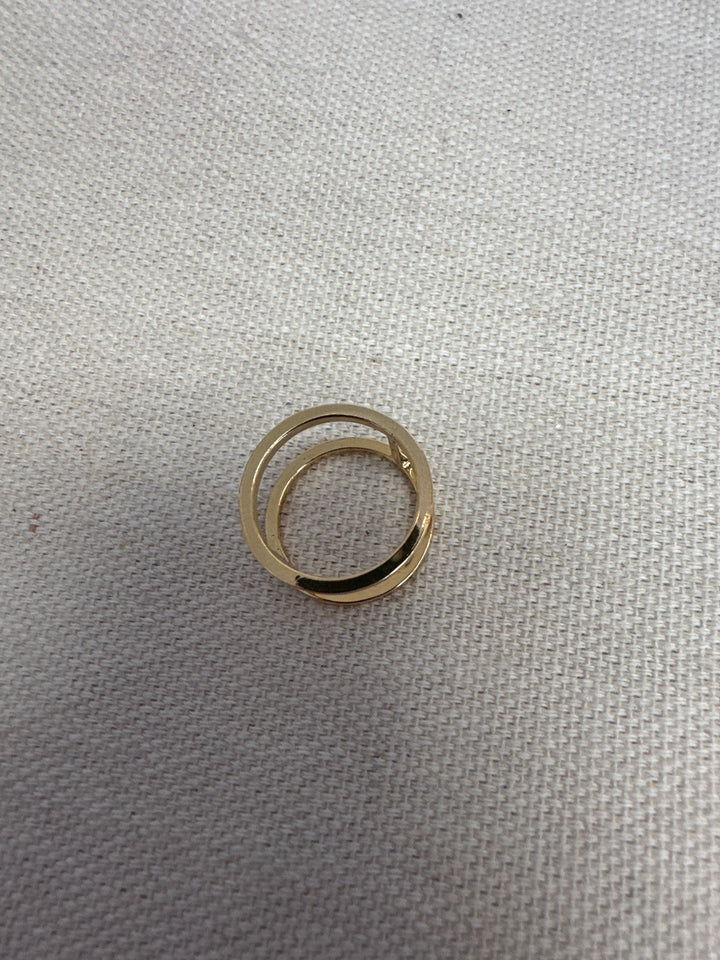 Standout Boutique Double Bar 18 K Gold Bond Ring