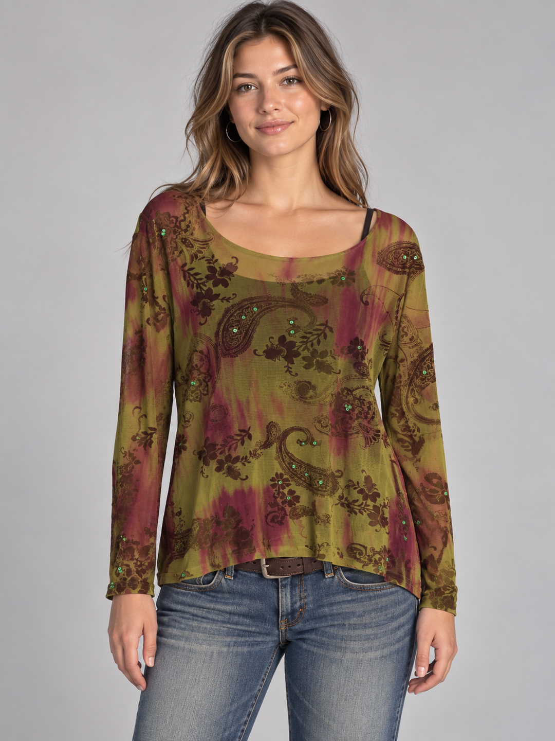 Snazzie Paisley Mesh Top
