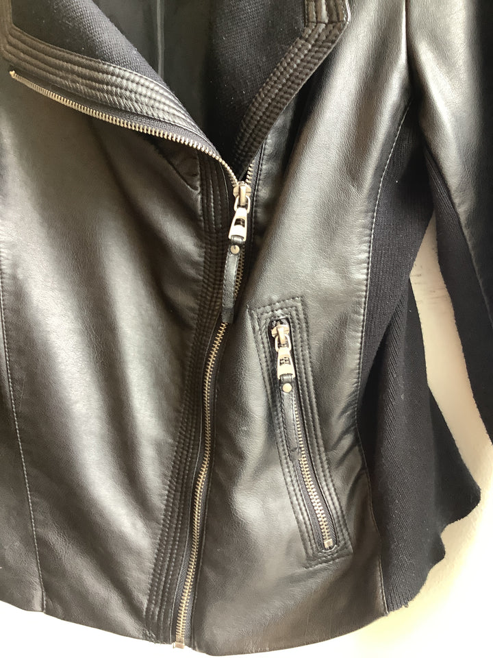 Suzy Shier Moto/ Knit Collar Jacket