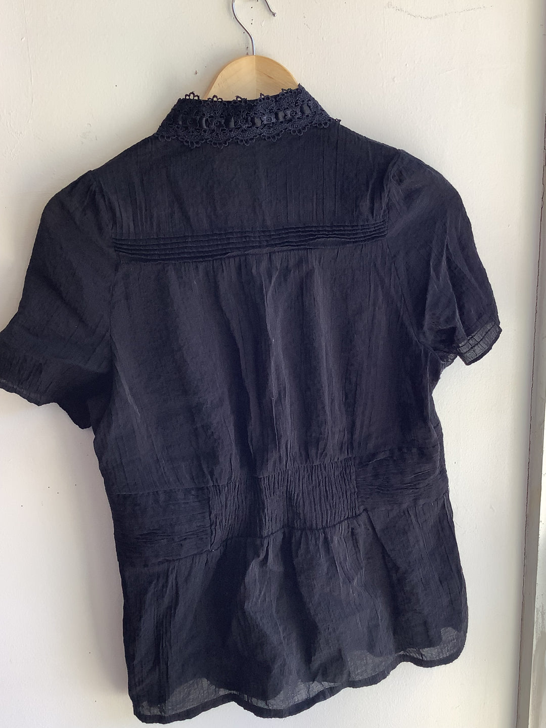 Midnight Lace Button Blouse