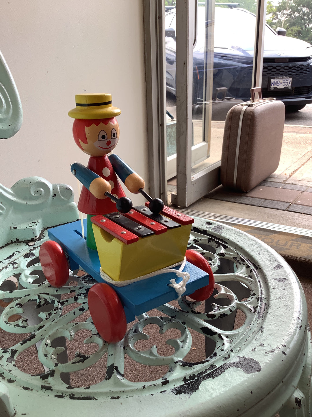 Vintage Wooden Pull Along Xylophone Toy