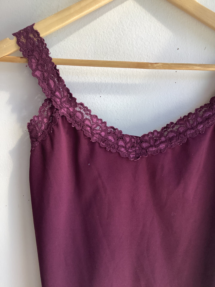 Burgundy Lace Trim Camisole