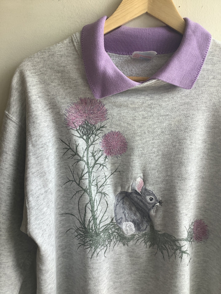 Vintage 90s Hanes Nature Graphic Collard Sweatshirt