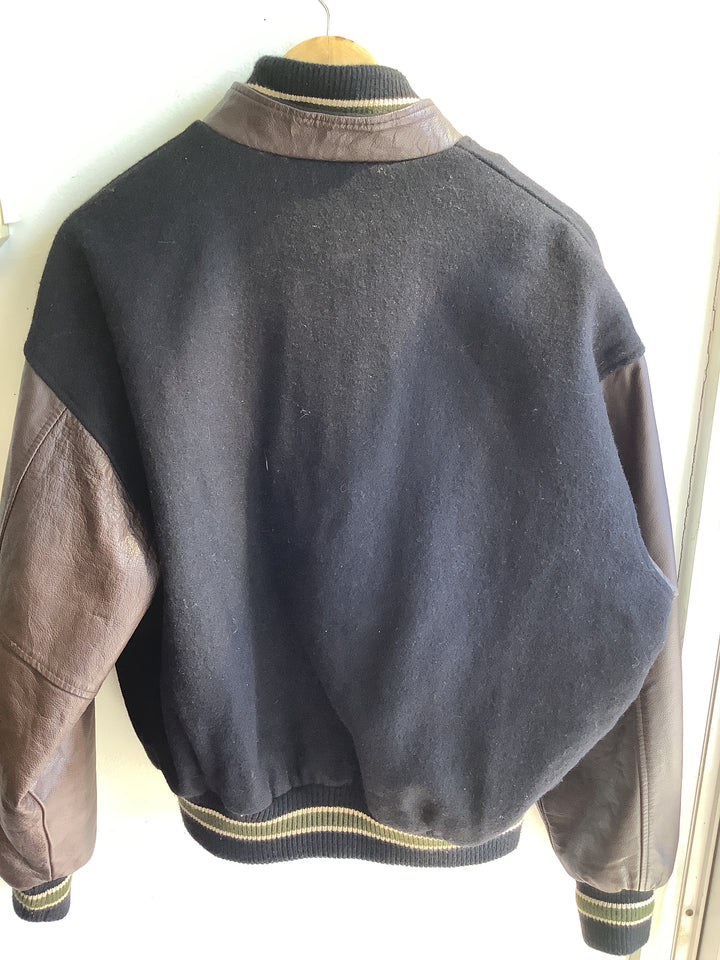Vintage Black + Brown Varsity Jacket