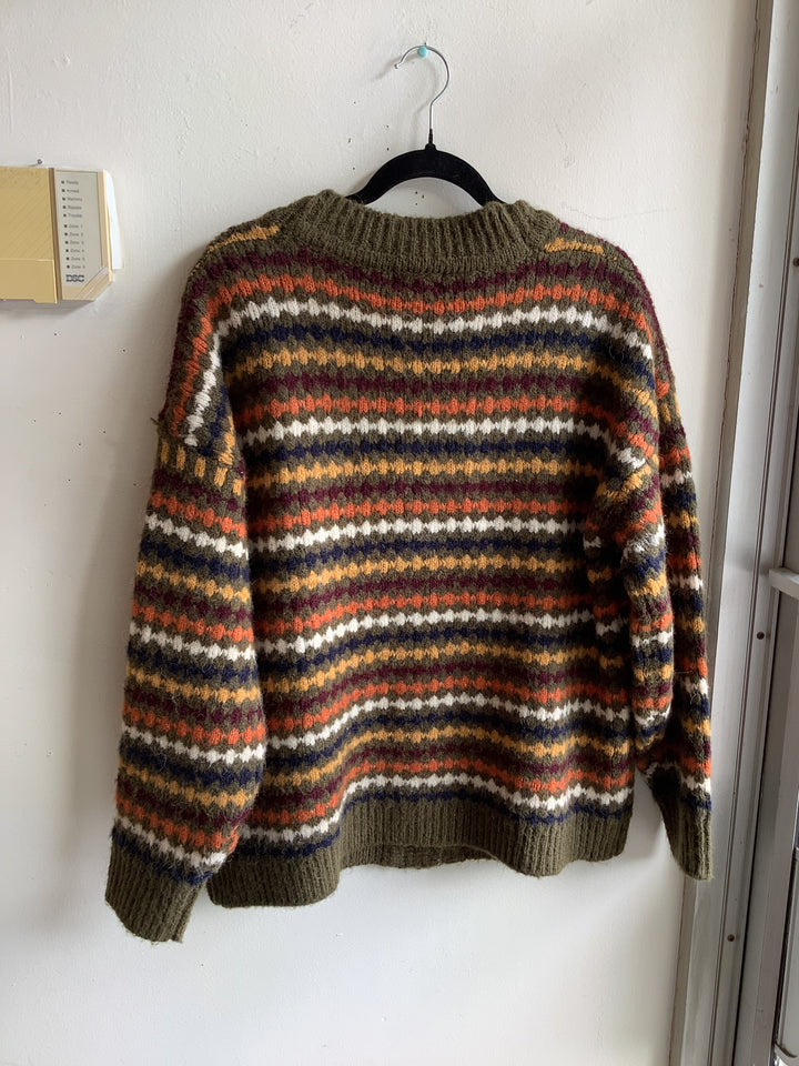 Eclipse Fair Isle Striped Oversized Cardigan