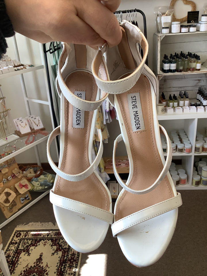 Steve Madden White Strappy Heals