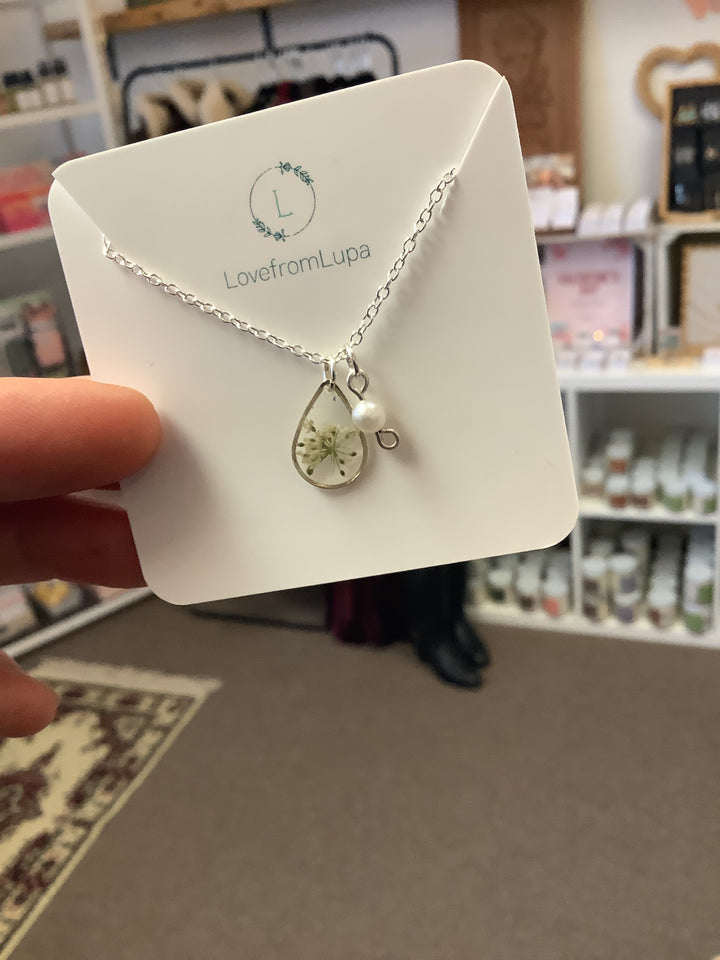 Raindrop Wildflower Necklace- Love From Lupa