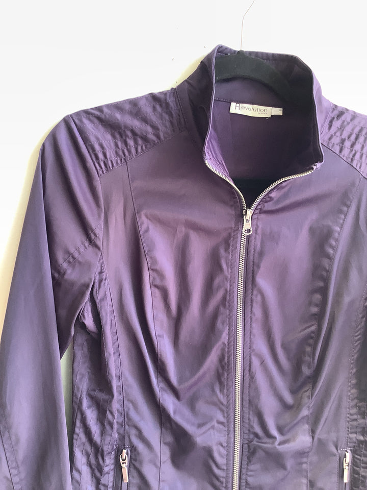Chic Plum Zip-up Utility Jacket