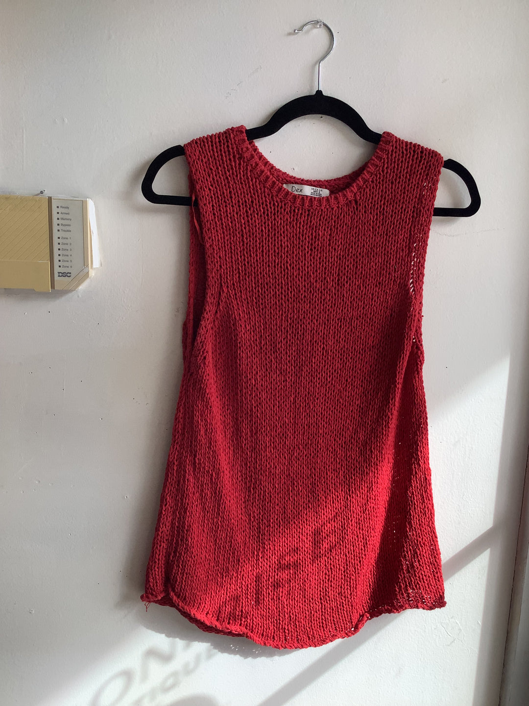 Dex Red Open Knit Tank