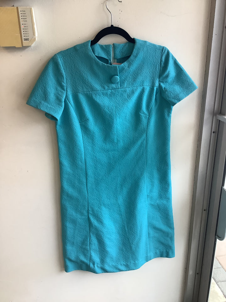Vintage Turquoise Mod Mini Dress