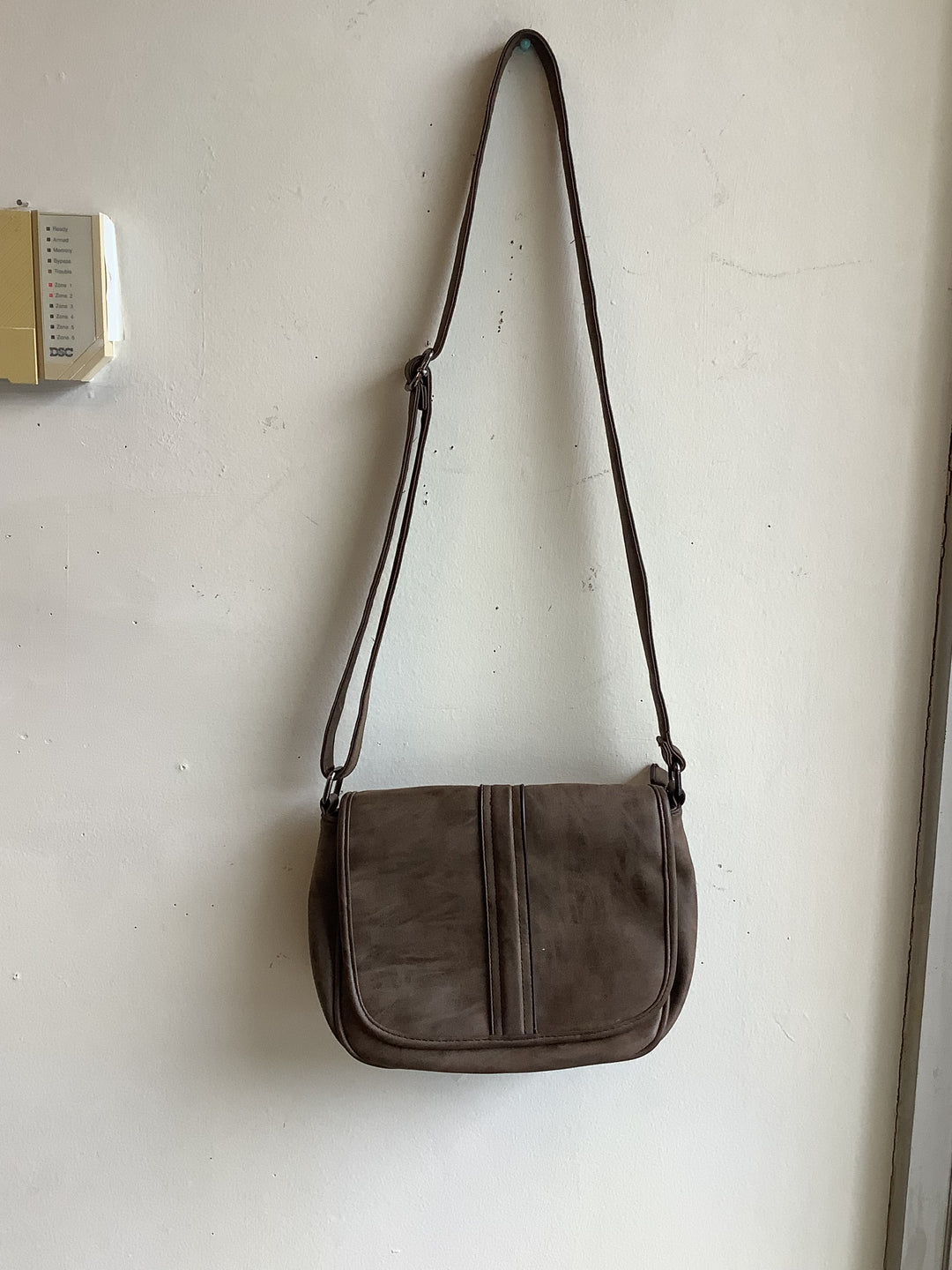 Brown Suede Crossbody Bag