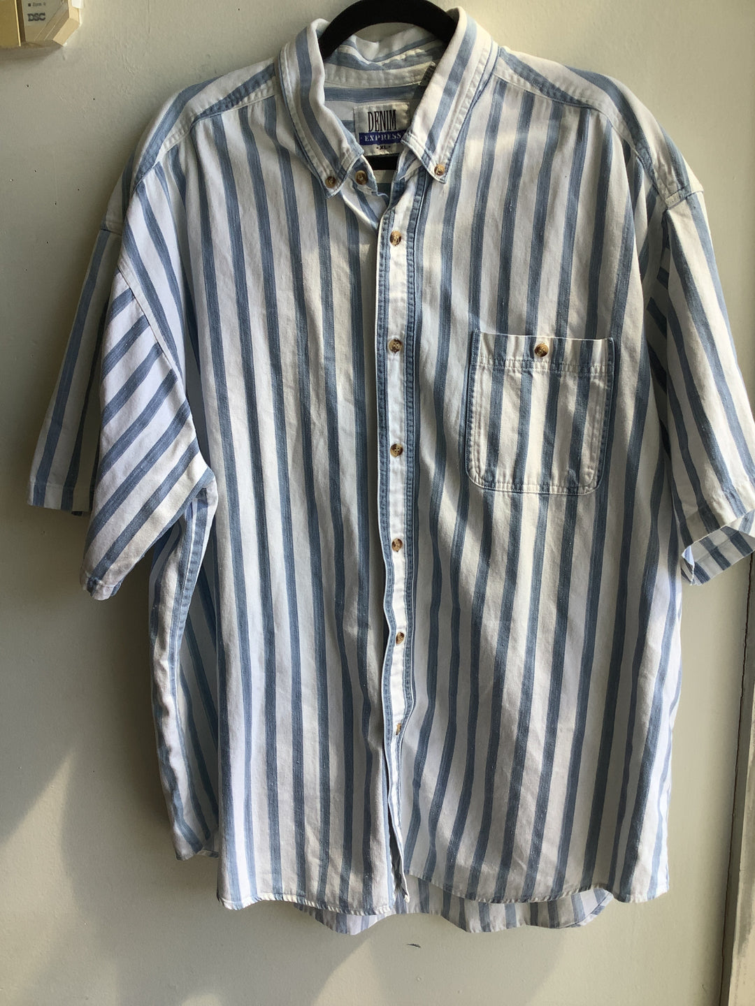 Vintage Blue Stripe Button-Up
