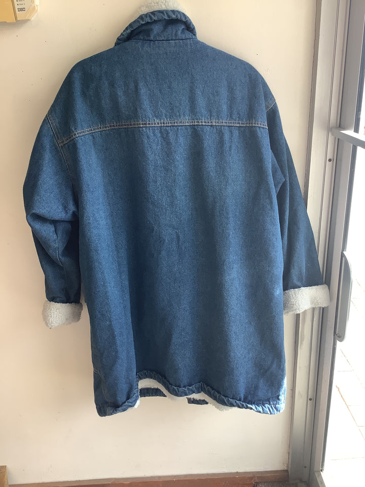 Vintage Oversized Sherpa Denim Coat