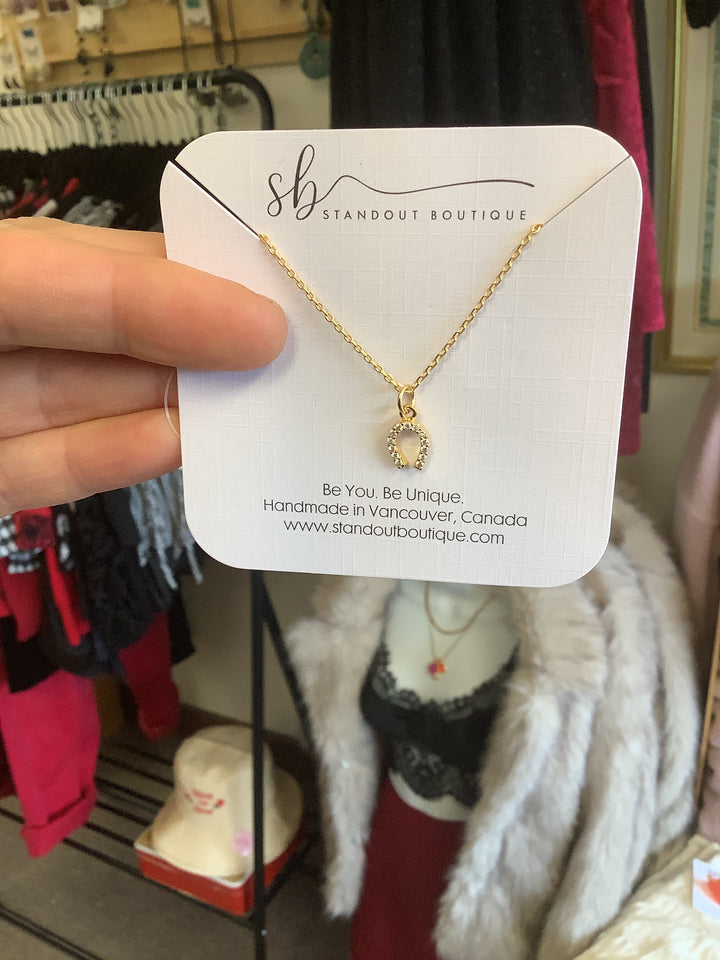 Standout Boutique Horseshoe Zirconia Pendant Necklace-Vancouver, BC
