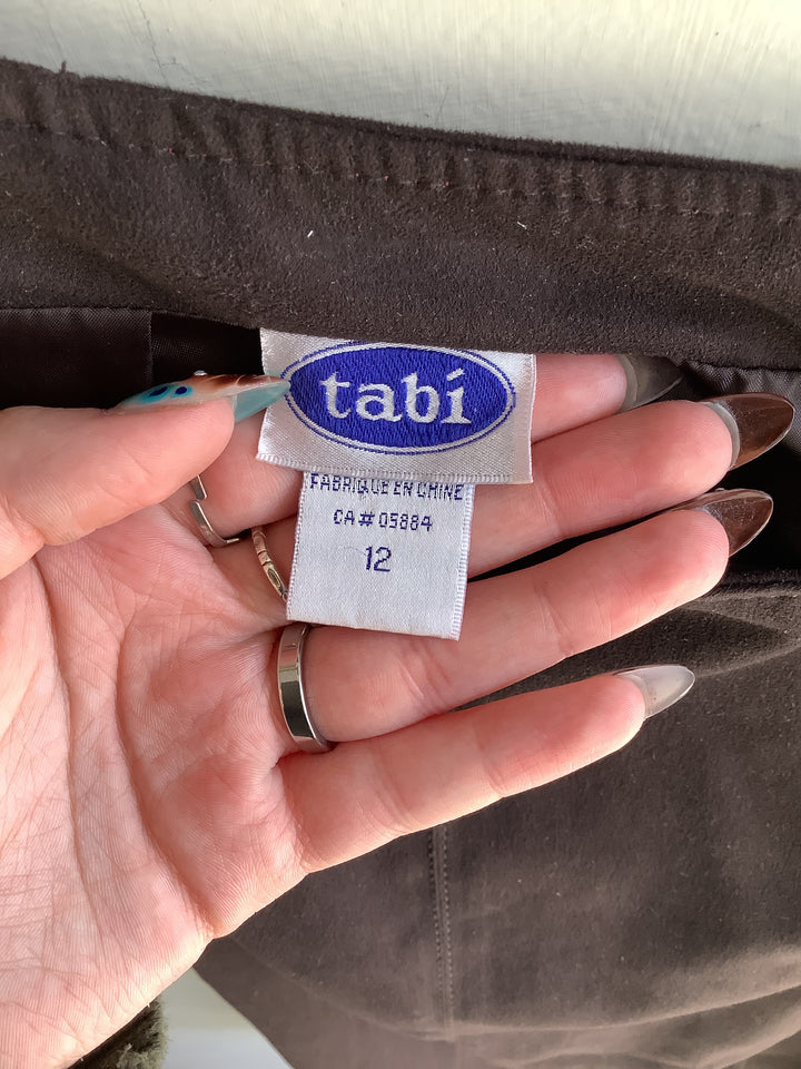 Chocolate Brown Midi Skirt | Vintage Tabi