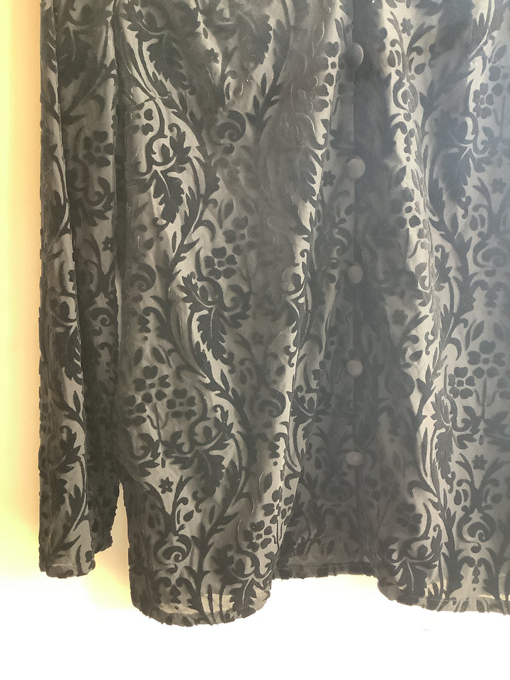 Vintage Black Burnout Velvet Jacket