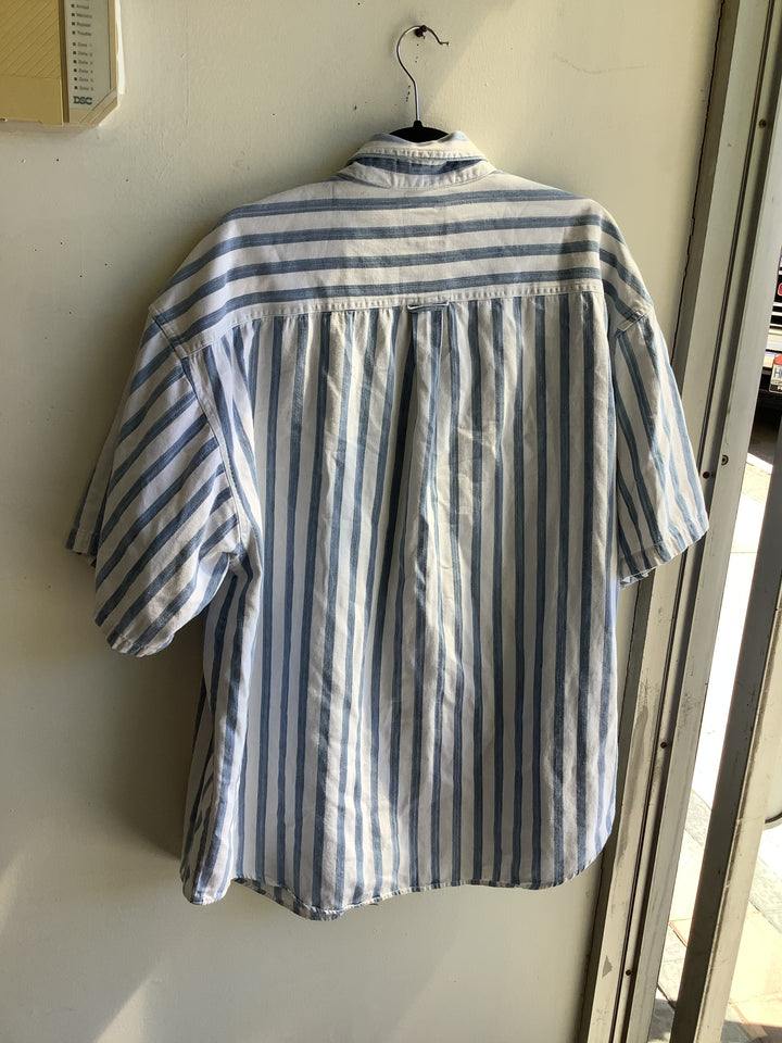 Vintage Blue Stripe Button-Up