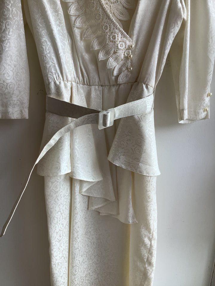Vintage Lace Peplum Bridal Dress