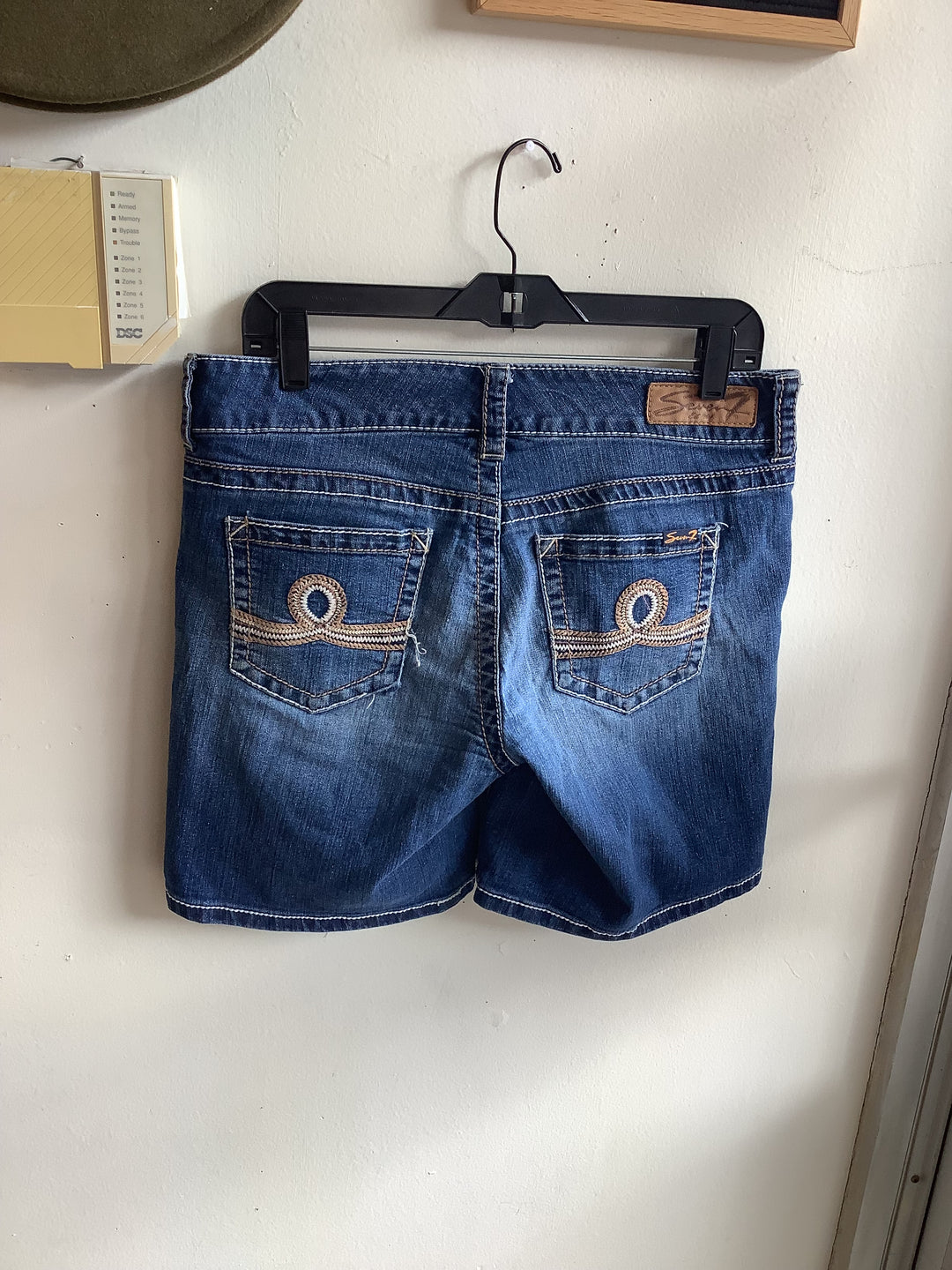 Seventy Seven Embroidered Pocket Denim Shorts