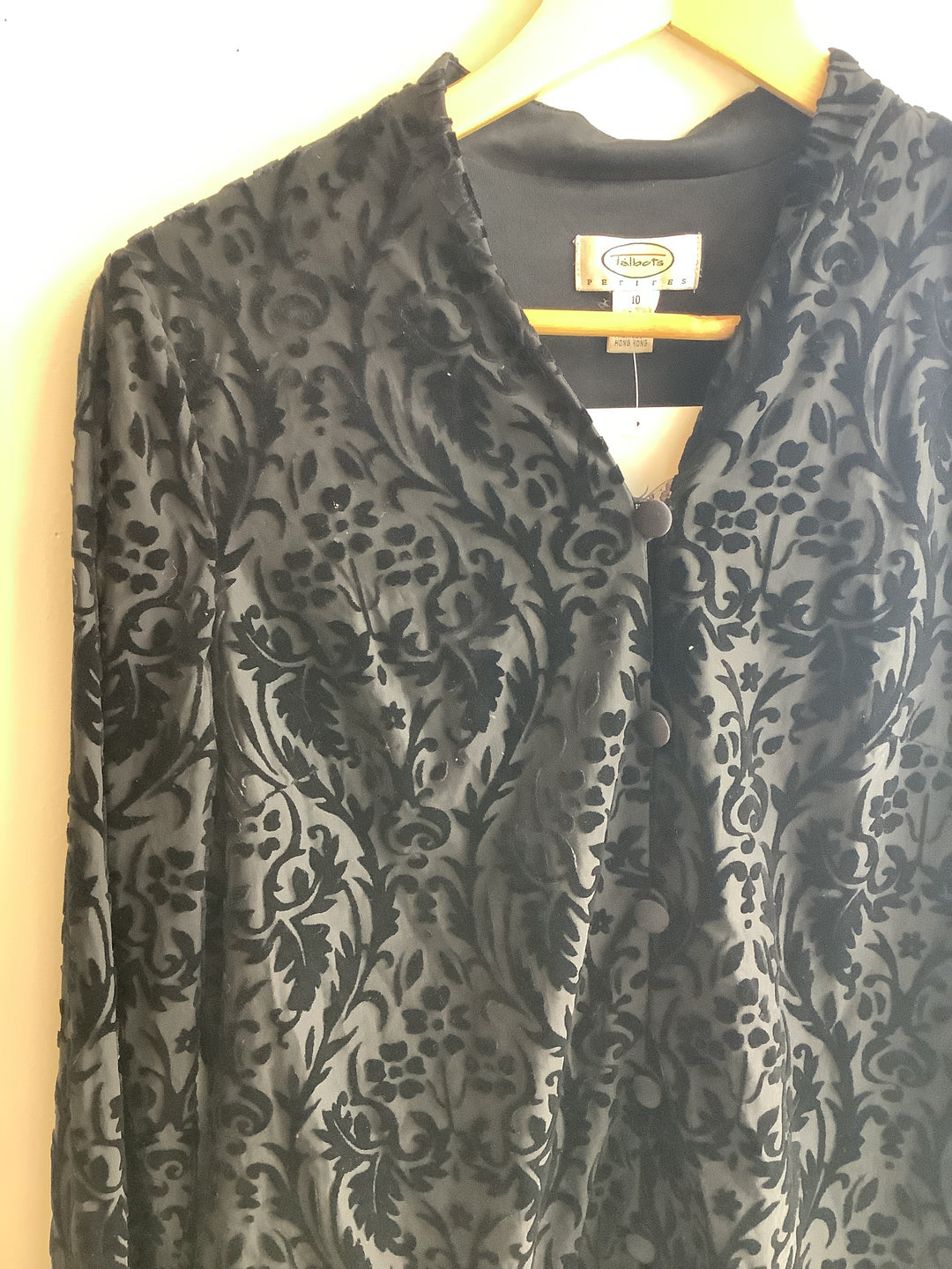 Vintage Black Burnout Velvet Jacket