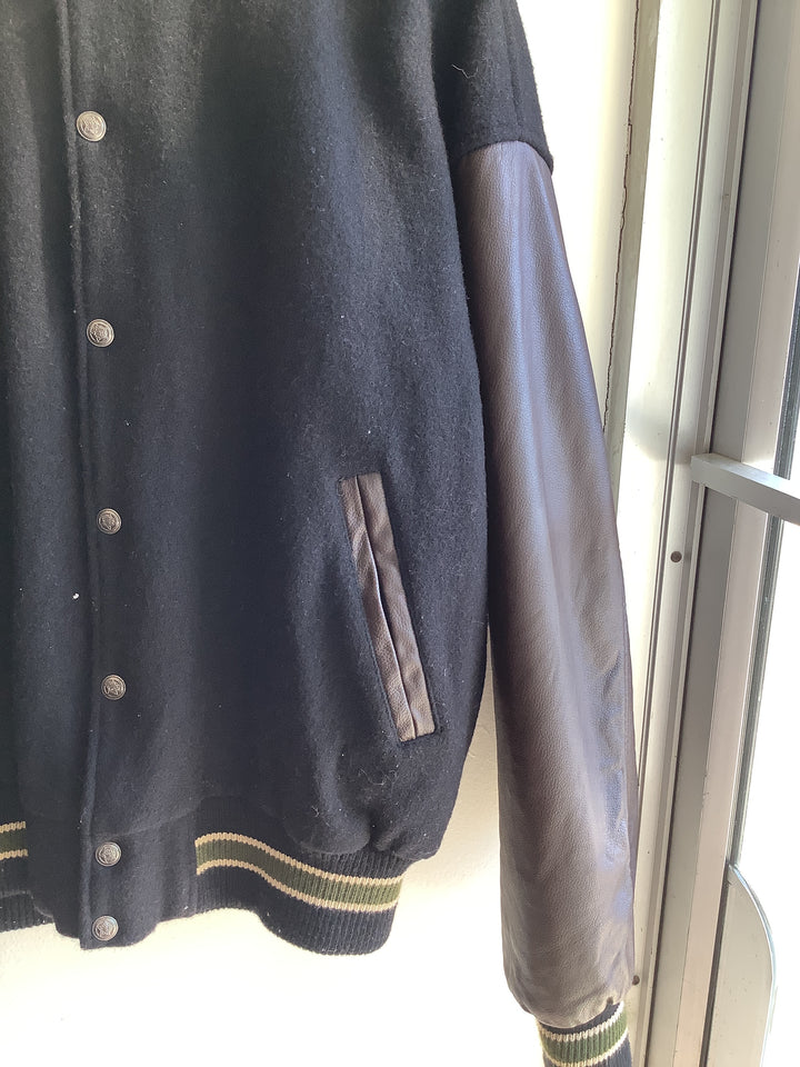 Vintage Black + Brown Varsity Jacket