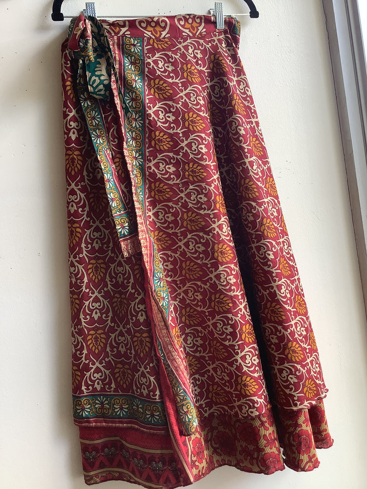 Crimson Bazaar Wrap Skirt