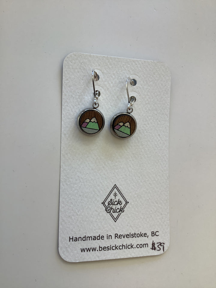 Green+Purple Mountains Dangle Earrings - Sick Chick (Revelstoke, BC)