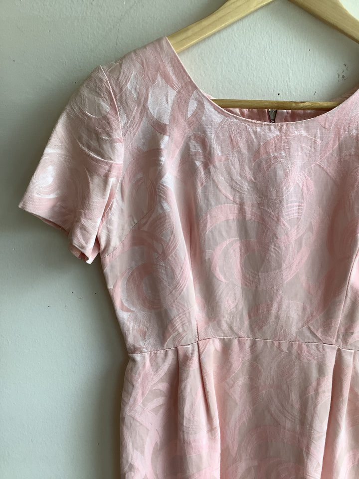 Vintage Nicole Pink Brocade Mini Dress