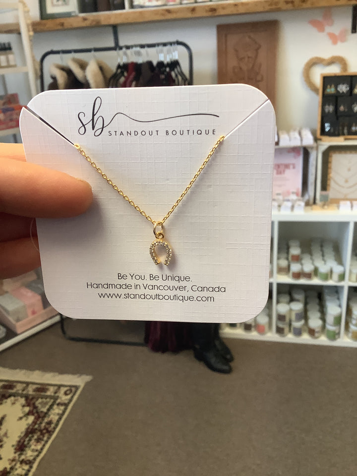 Standout Boutique Horseshoe Zirconia Pendant Necklace-Vancouver, BC