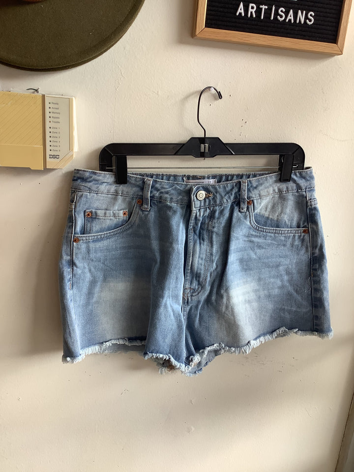 Light Wash High Rise Cutoff Shorts