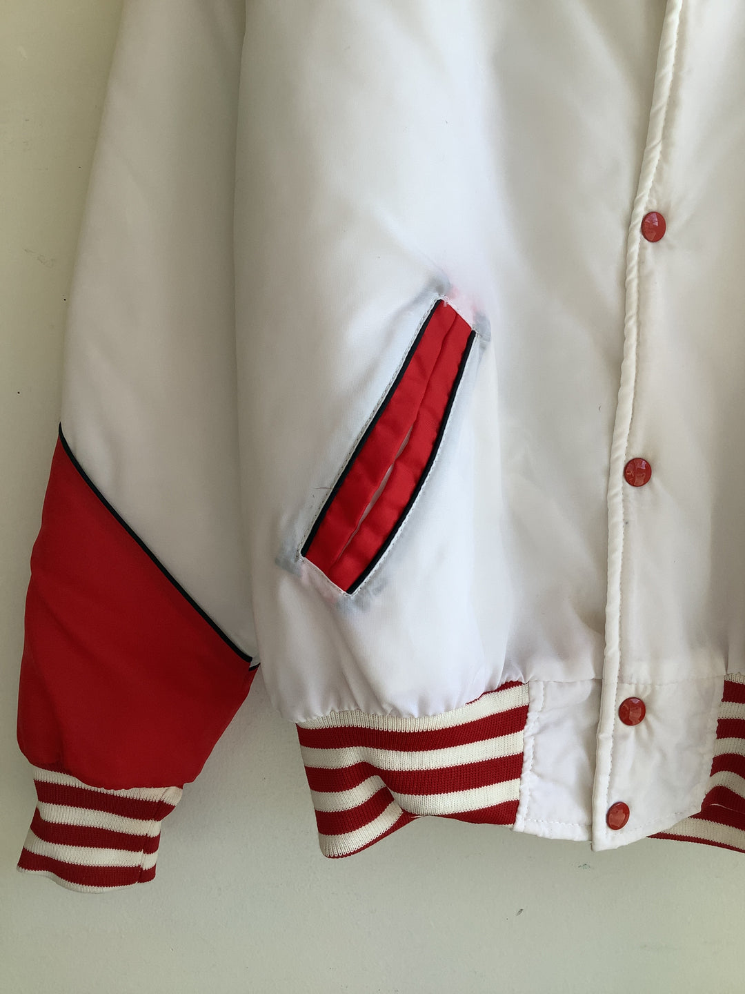Vintage Retro Red+White Varsity Jacket