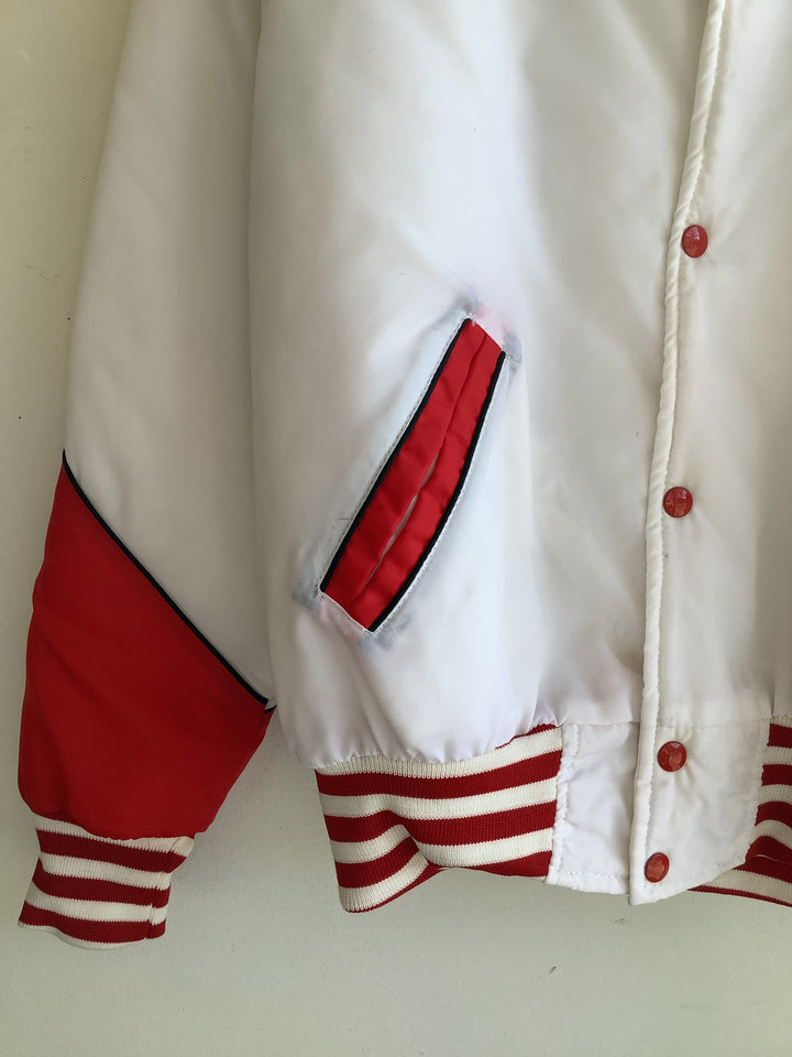 Vintage Retro Red+White Varsity Jacket