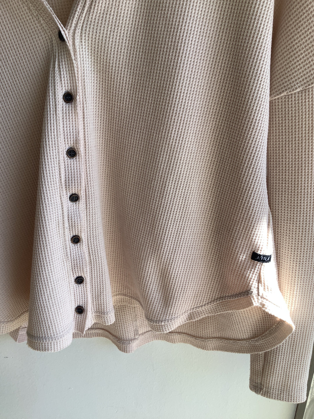 Oatmeal Waffle Knit Button Cardigan