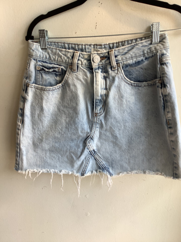 Distressed Denim Mini Skirt