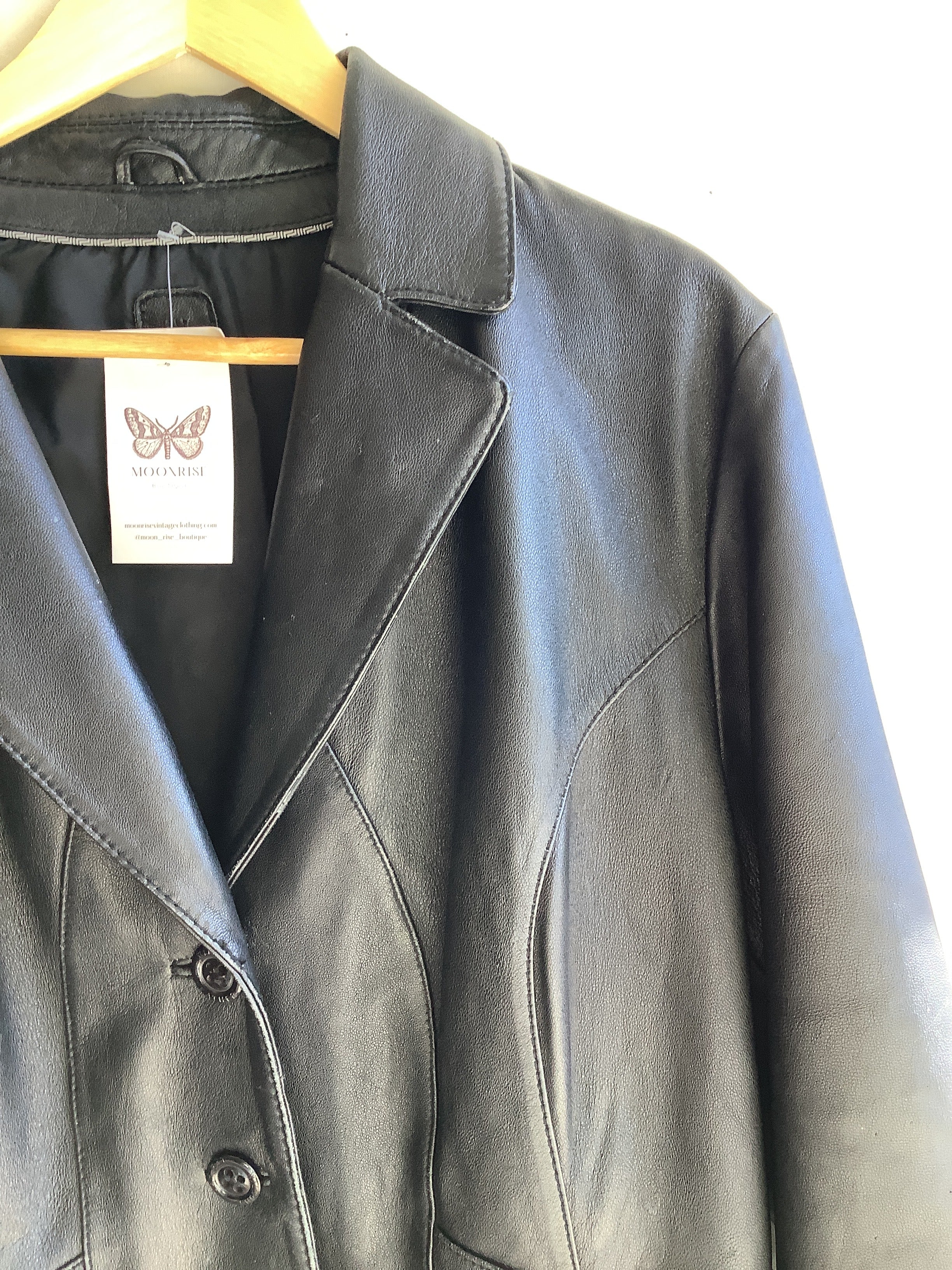 Genuine Leather Blazer Jacket – Moonrise Boutique