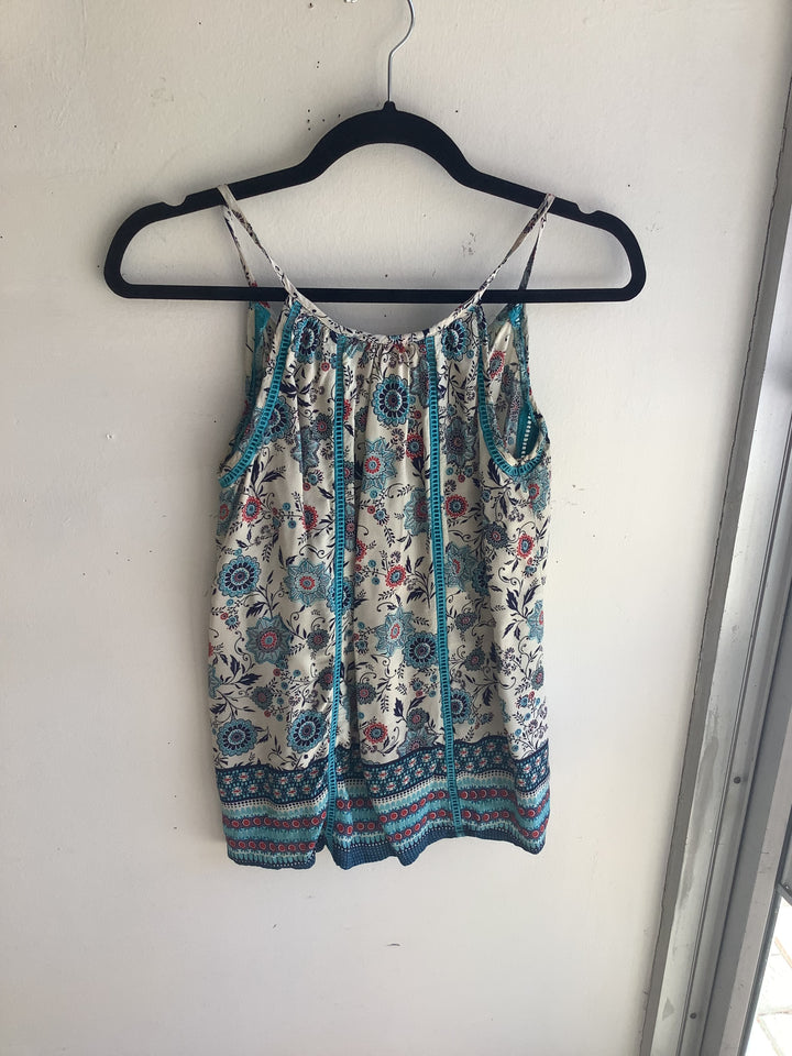 Boho Turquoise Lace Floral Cami