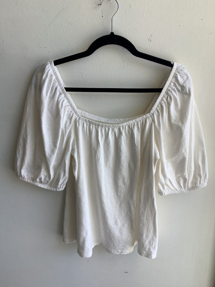 Ivory Meadows Puff Sleeve Top