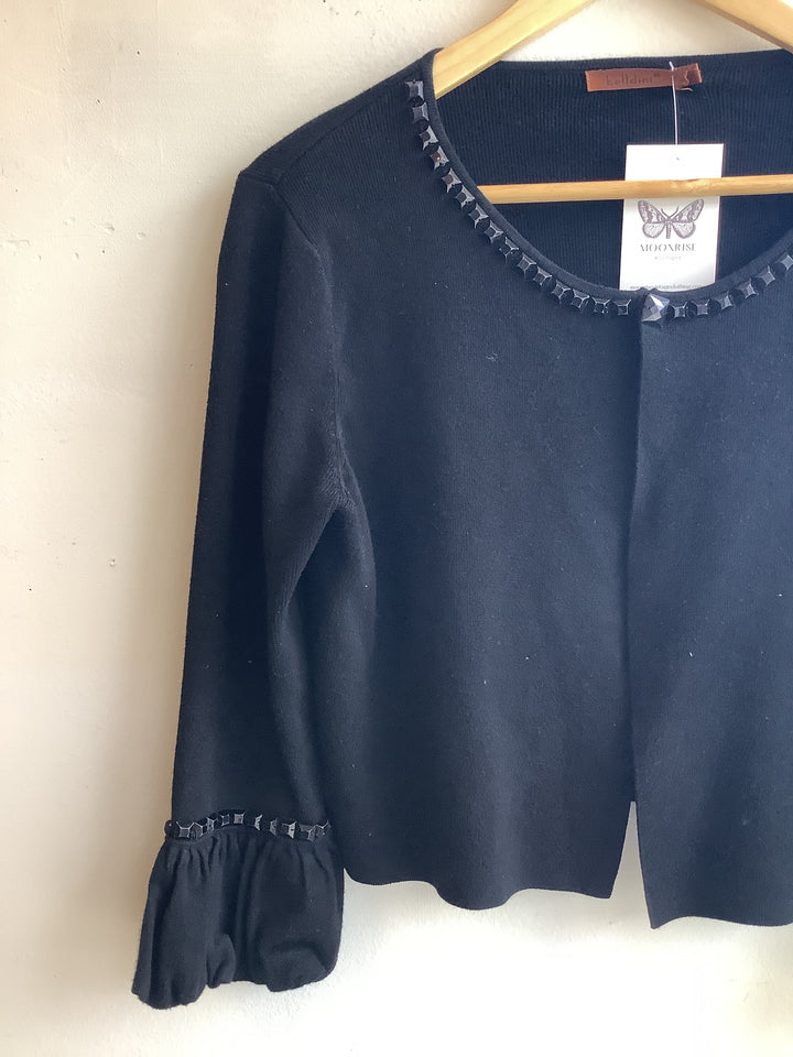 Vintage Belldini Black Studded Cropped Cardigan