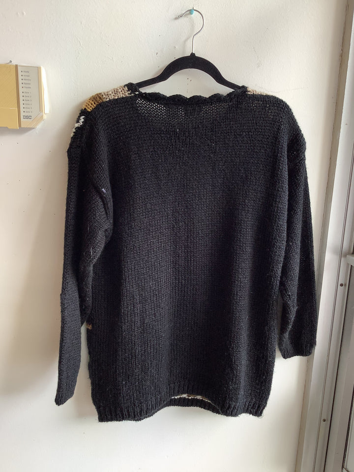 Vintage Huntington Ridge Folk Art Floral Knit Sweater