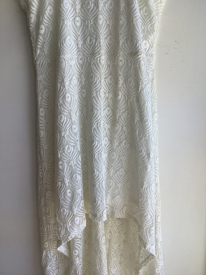 Le Chateau Ivory Lace Midi Dress