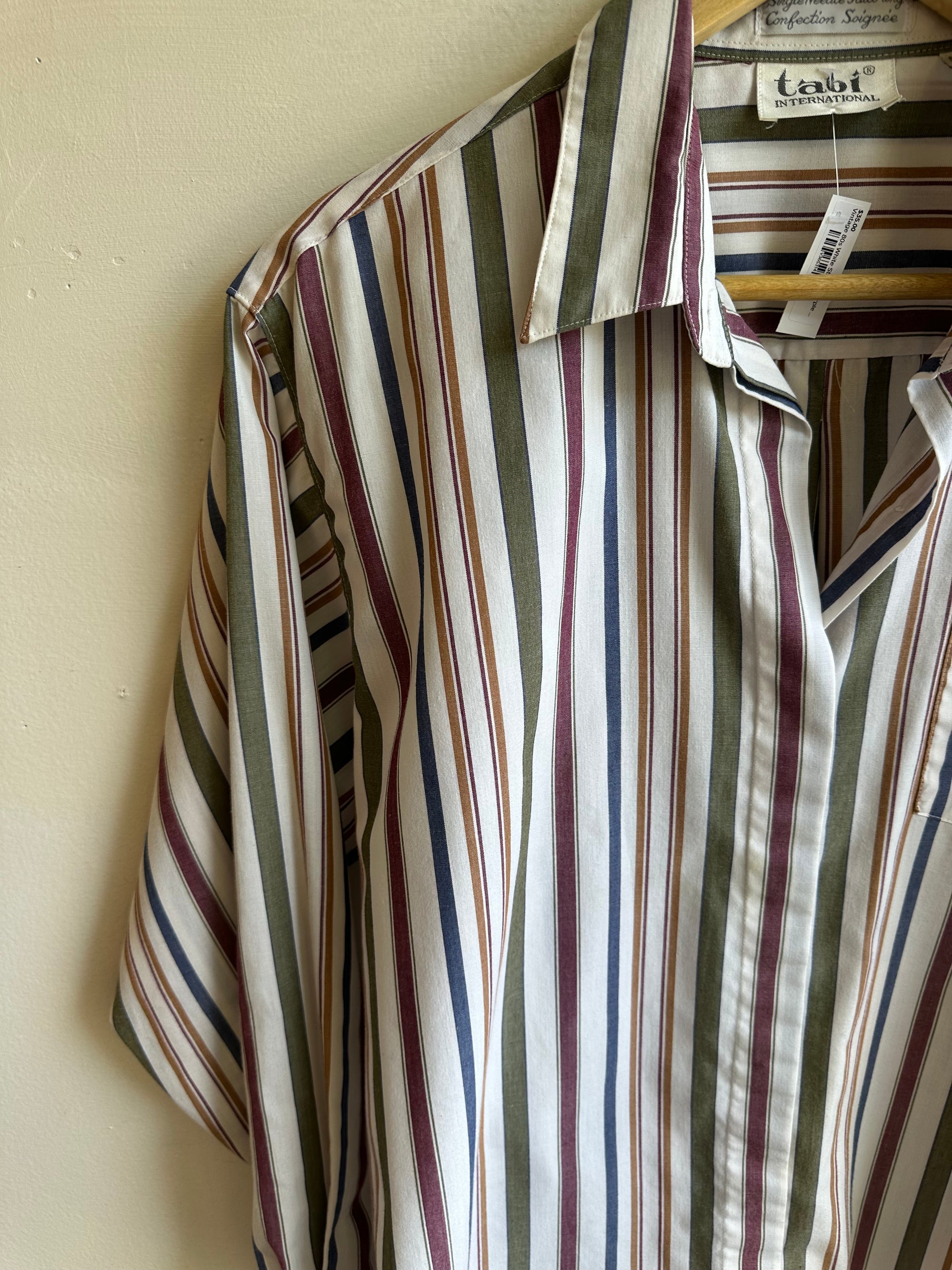 Vintage Tabi Striped Button-Up Shirt | Size Medium
