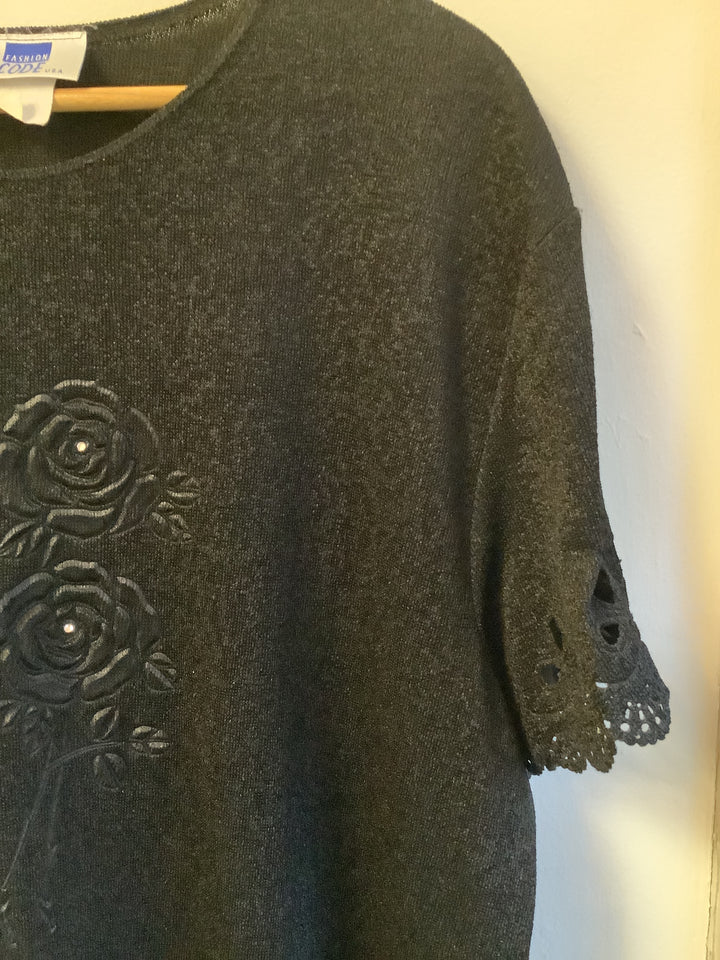 Vintage Midnight Lace Bloom Top