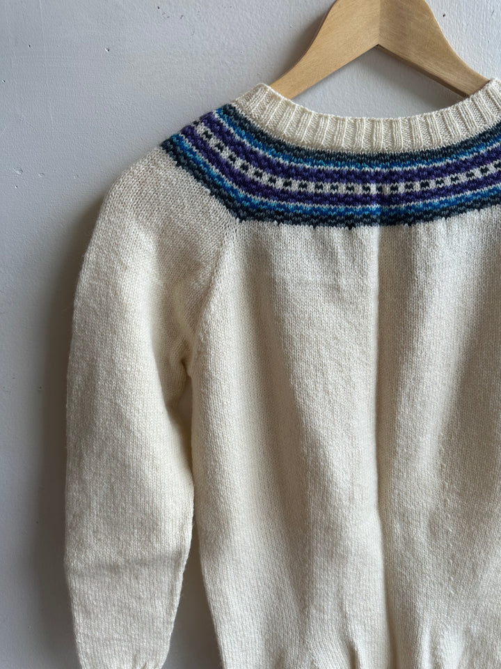 Debbie Svensson Hand Knit Merino Wool Fair Isle Cardigan