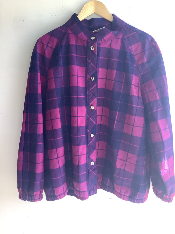 Vintage Fuchsia Plaid Jacket- Made in Canada