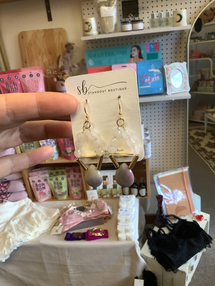 Standout Boutique Rose Quartz + Ocean Jasper Earrings