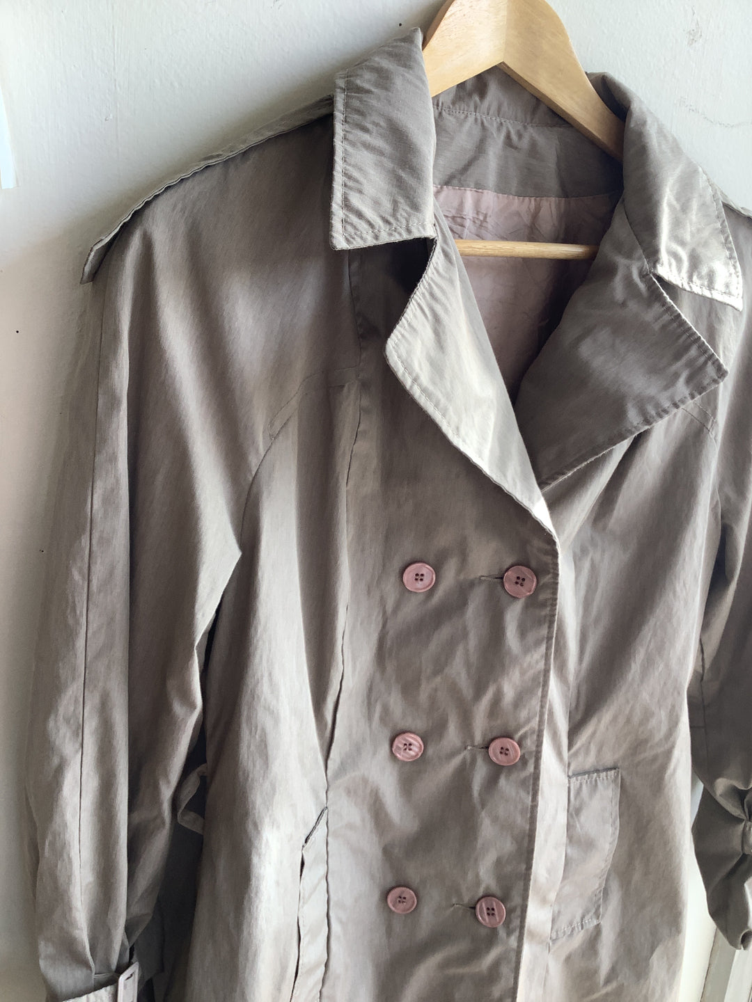 Vintage Taupe Trench Coat- Canadian Made