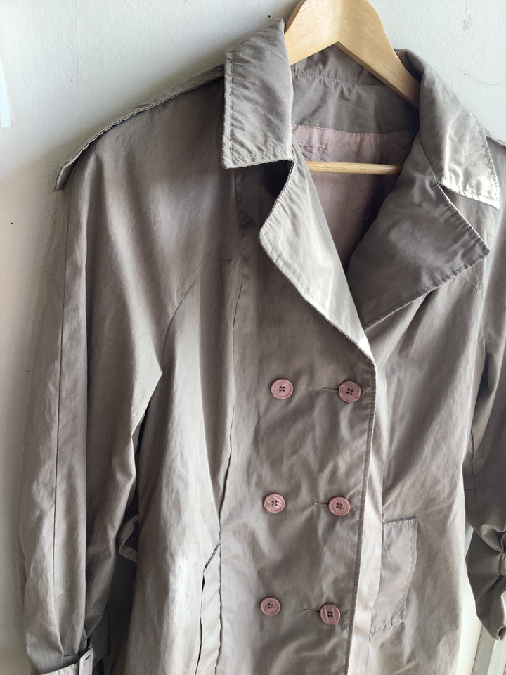 Vintage Taupe Trench Coat- Canadian Made