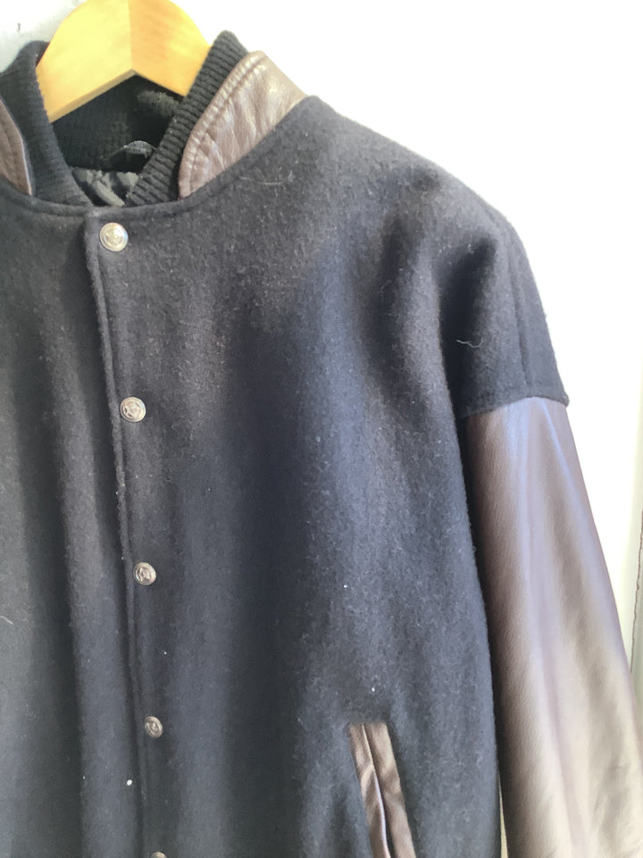 Vintage Black + Brown Varsity Jacket