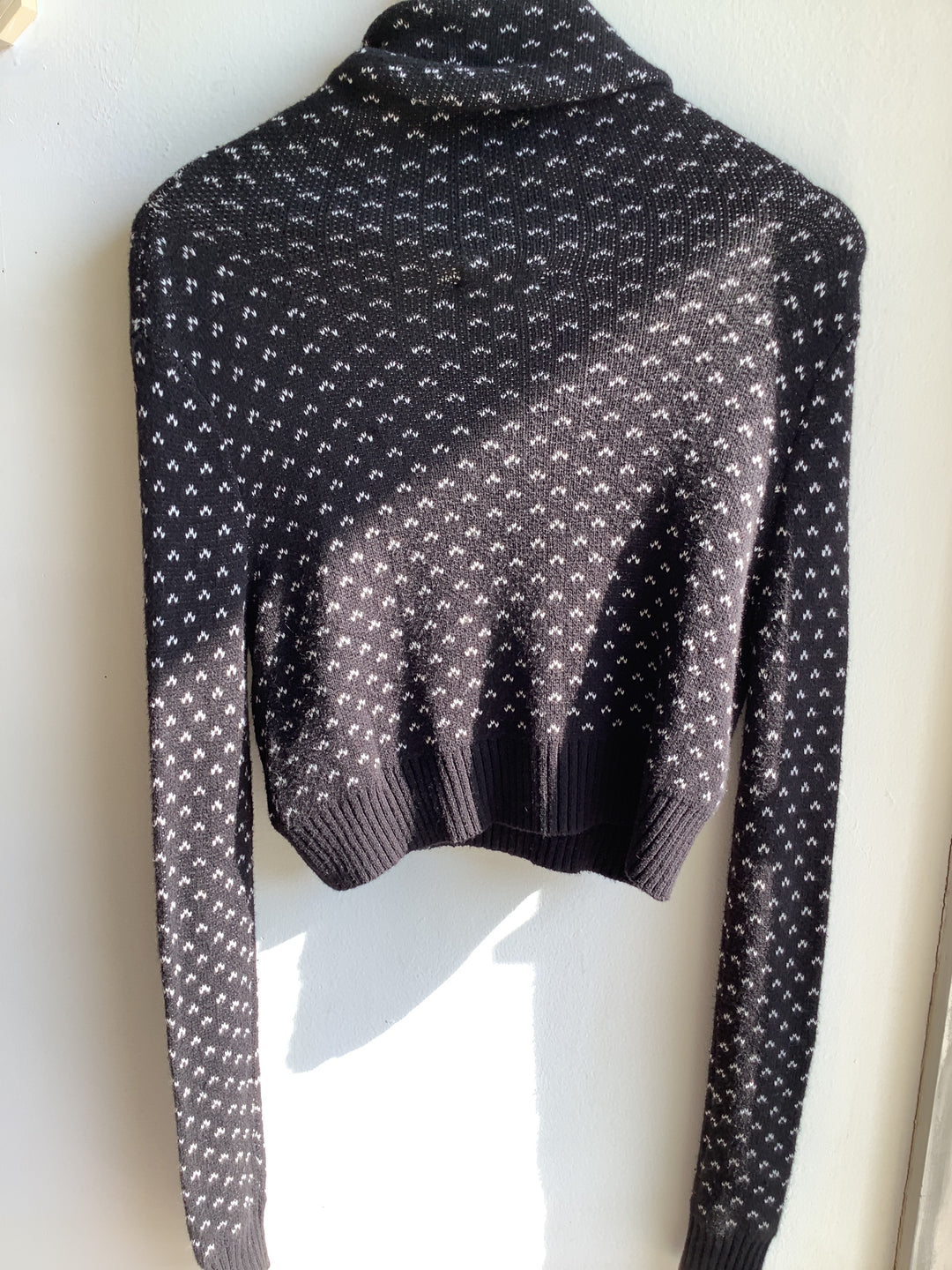 BDG Black & White patterned crop Turtleneck Sweater