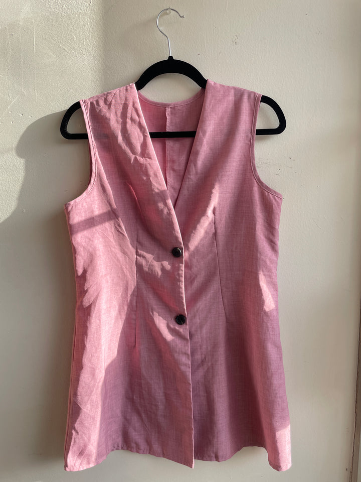 Blush Tailored Button Vest Top